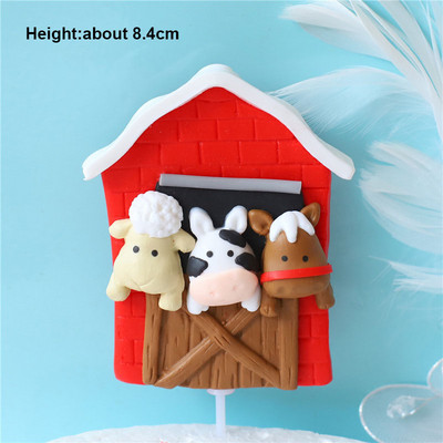 1db Farm Animal Party Cake Dekoráció Állat Torta Topper Kid Baby Shower Születésnapi Party Tortadekor Farm Animal Theme Party