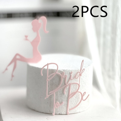 Paprastas naujo dizaino Bride To Be Vakarėlio torto viršelis Rose Gold akrilinis vištienos vakarėlis torto viršus Dovana vestuvių torto desertui papuošti
