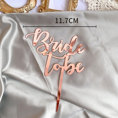 Paprastas naujo dizaino Bride To Be Vakarėlio torto viršelis Rose Gold akrilinis vištienos vakarėlis torto viršus Dovana vestuvių torto desertui papuošti