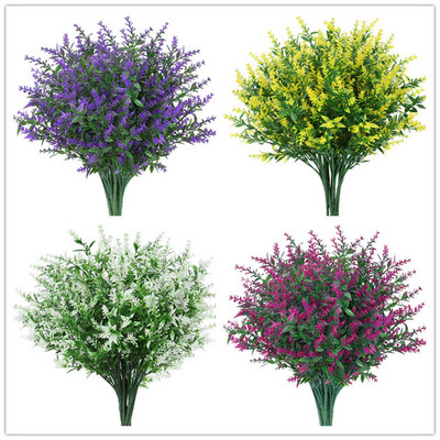 Floare Artificială Plastic Lavandă Plantă Falsă Nuntă Acasa Grădină Decorare Buchet Mireasă Recuzită Fotografie Produse de uz casnic