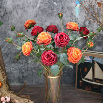 2021 нов 1 куп 2 изкуствени европейски божур чаена роза камелия копринено изкуствено цвете цвете Направи си сам домашна градина сватбена украса