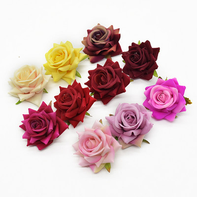 10 db Silk Roses Menyasszonyi Kiegészítők Tisztítás Művirágok Otthon Esküvői Dekoráció Barkácsolás Ajándékdoboz Fesztivál kellékek