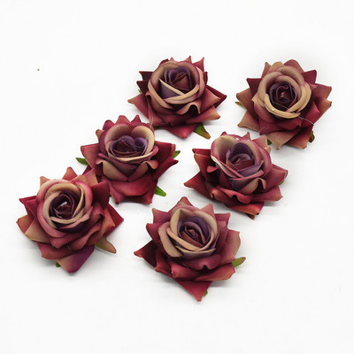 10 db Silk Roses Menyasszonyi Kiegészítők Tisztítás Művirágok Otthon Esküvői Dekoráció Barkácsolás Ajándékdoboz Fesztivál kellékek