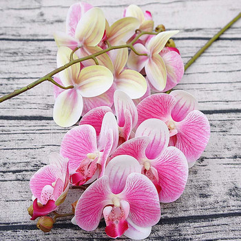 3D малка орхидея пеперуда 6 глави/пакет фалшиви цветя Домашна драперия Стенна сватбена украса Коледа Направи си сам изкуствен фаленопсис