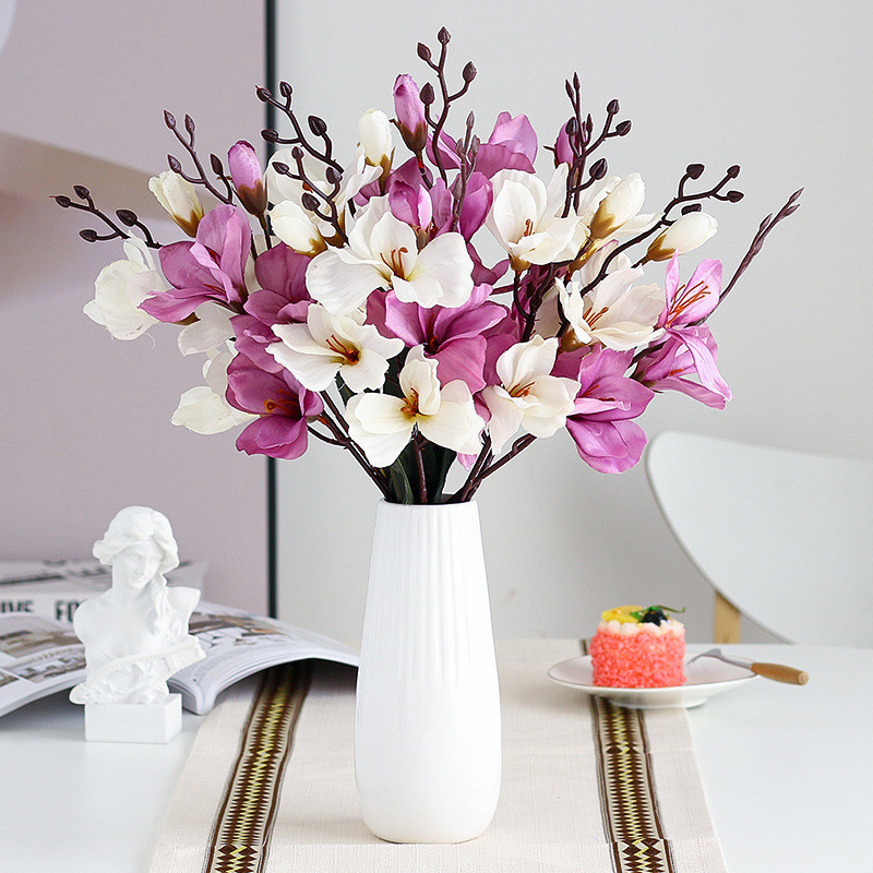5 Forks 20 Heads Simulation Bouquet Magnolia Διακόσμηση σπιτιού Flower Photography Props Flower Wedding
