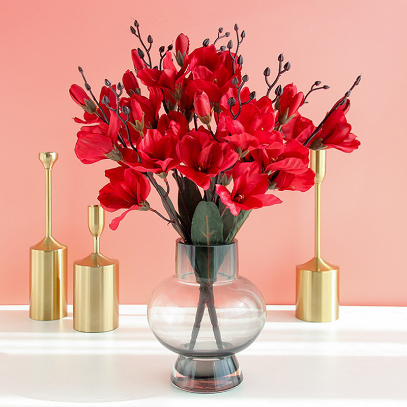 5 Forks 20 Heads Simulation Bouquet Magnolia Διακόσμηση σπιτιού Flower Photography Props Flower Wedding
