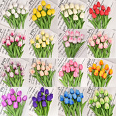 3/5/10PCS Tulips Artificial Flowers Real Touch Flowers Μπουκέτο με τουλίπα Διακόσμηση Ψεύτικες τουλίπες Λουλούδι για στολισμούς γάμου σπιτιού