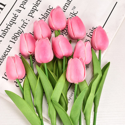 3/5/10PCS Tulips Artificial Flowers Real Touch Flowers Μπουκέτο με τουλίπα Διακόσμηση Ψεύτικες τουλίπες Λουλούδι για στολισμούς γάμου σπιτιού