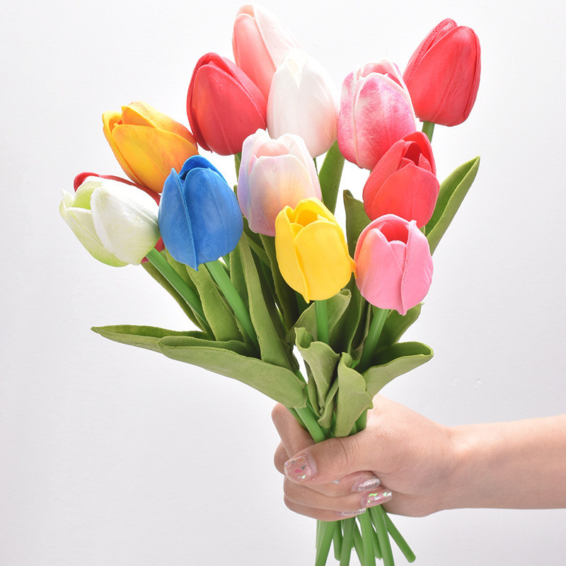 3/5/10PCS Tulips Artificial Flowers Real Touch Flowers Μπουκέτο με τουλίπα Διακόσμηση Ψεύτικες τουλίπες Λουλούδι για στολισμούς γάμου σπιτιού