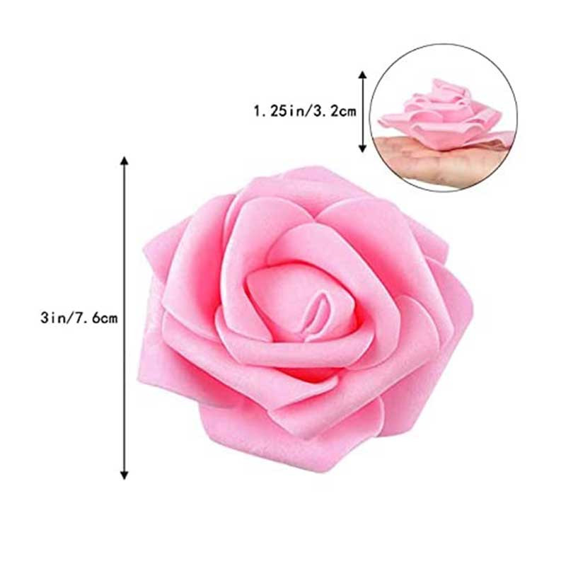 PE putplasčio rožės dirbtinės gėlės galva 7 cm netikros gėlės, skirtos „pasidaryk pats“ puokštėms nuotakos vestuvių vakarėliui dekoruoti iškarpų knygas