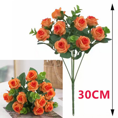 Buchet de trandafiri cu flori artificiale roz, eucalipt, bujor alb, floare falsă, decorare pentru masă de nuntă, vaze de petrecere, decor acasă