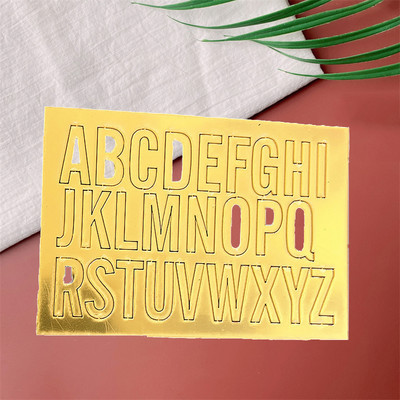 Decor acrilic pentru tort cu oglindă aurie La mulți ani, alfabet englezesc, număr roman, pentru petrecere de nuntă, pentru tort, cu steagul pentru cupcake