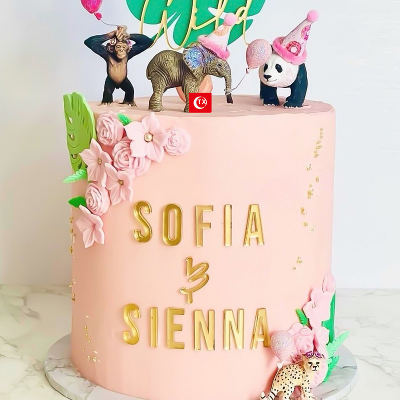 Decor acrilic pentru tort cu oglindă aurie La mulți ani, alfabet englezesc, număr roman, pentru petrecere de nuntă, pentru tort, cu steagul pentru cupcake