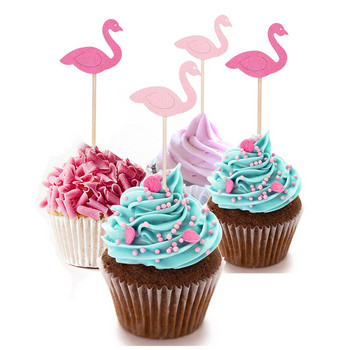20/40/60 бр. Flamingo Cake Cupcake Topper Cake Flags Kids Baby Shower Birthday Wedding Cake Decoration Flamingo Party Supplies