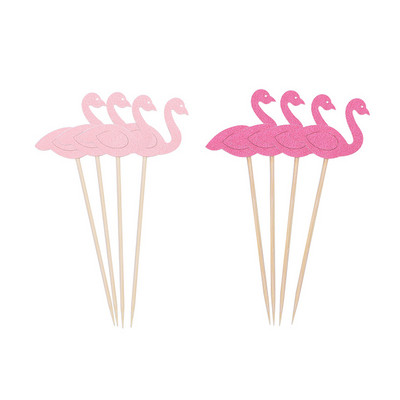 20/40/60 db Flamingó torta Cupcake Top Torta Zászlók Gyerekek Babavár Születésnapi Esküvői Torta dekoráció Flamingó Party Kellékek
