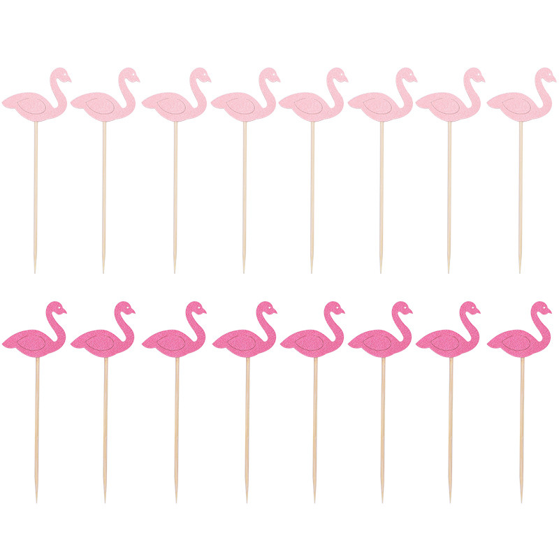 20/40/60 db Flamingó torta Cupcake Top Torta Zászlók Gyerekek Babavár Születésnapi Esküvői Torta dekoráció Flamingó Party Kellékek