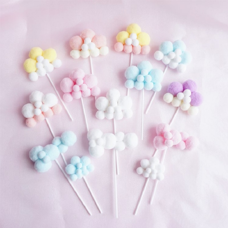 1 tk Creative Arch Hair Ball koogitops Palju õnne sünnipäevaks magustoidukaunistus beebi duši jaoks DIY Cake Top Flags tarvikud