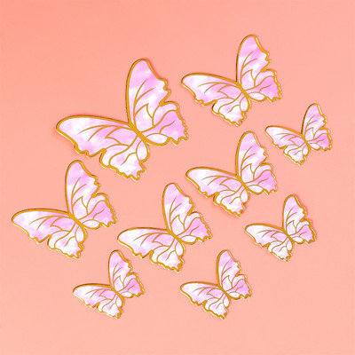 Roosad liblika tordikatted Palju õnne sünnipäevaks koogi kaunistus pulmade sünnipäevapeo jaoks Baby Shower magustoidu küpsetustarbed