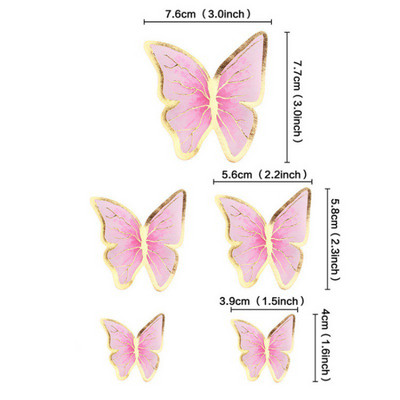 Roosad liblika tordikatted Palju õnne sünnipäevaks koogi kaunistus pulmade sünnipäevapeo jaoks Baby Shower magustoidu küpsetustarbed