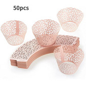 50 бр. Хартиени опаковки за кексчета Сватба, Рожден Ден Декорация на торта Мъфини Кексчета Хартиени чаши Поднос за торта Великденска украса 2022 г.