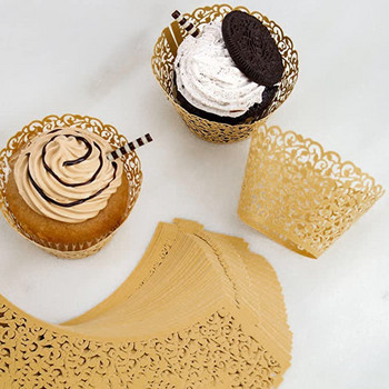50 τμχ Χάρτινα περιτυλίγματα για cupcake Γαμήλια διακόσμηση τούρτας γενεθλίων Muffin Cupcake Χάρτινα κύπελλα Δίσκος κέικ Πασχαλινή διακόσμηση 2022