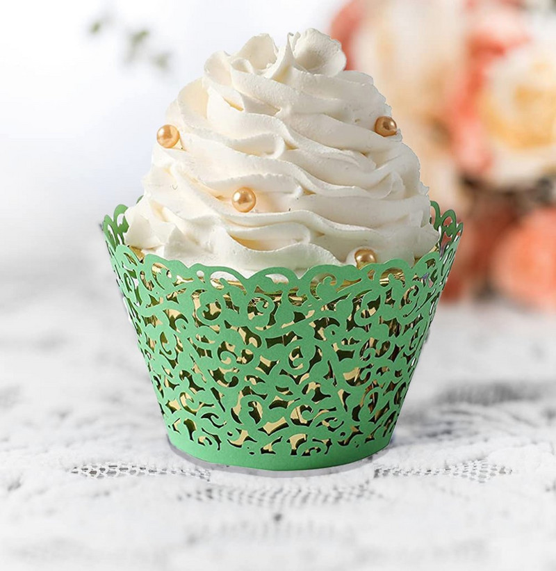 50 бр. Хартиени опаковки за кексчета Сватба, Рожден Ден Декорация на торта Мъфини Кексчета Хартиени чаши Поднос за торта Великденска украса 2022 г.