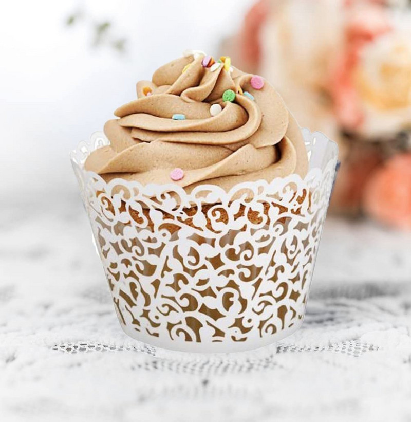 50 бр. Хартиени опаковки за кексчета Сватба, Рожден Ден Декорация на торта Мъфини Кексчета Хартиени чаши Поднос за торта Великденска украса 2022 г.