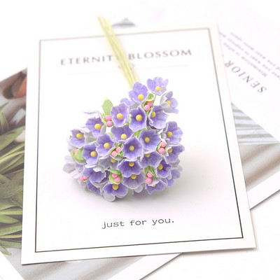 1 csomó\8db Mini papír rózsa hamis virág csokor esküvői dekoráció művirág barkácsolás Scrapbooking koszorú virágok