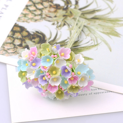 1 csomó\8db Mini papír rózsa hamis virág csokor esküvői dekoráció művirág barkácsolás Scrapbooking koszorú virágok