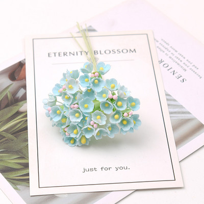 1 csomó\8db Mini papír rózsa hamis virág csokor esküvői dekoráció művirág barkácsolás Scrapbooking koszorú virágok