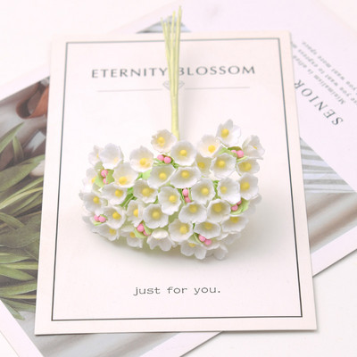 1 csomó\8db Mini papír rózsa hamis virág csokor esküvői dekoráció művirág barkácsolás Scrapbooking koszorú virágok