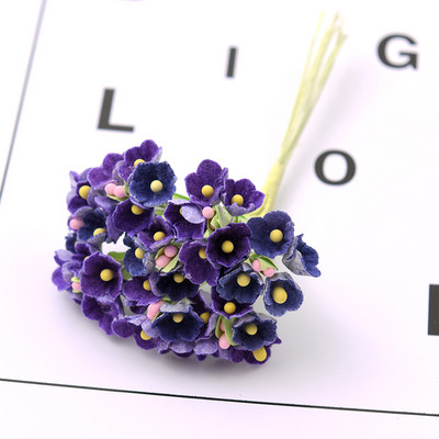 1 csomó\8db Mini papír rózsa hamis virág csokor esküvői dekoráció művirág barkácsolás Scrapbooking koszorú virágok