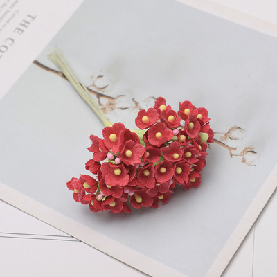 1 csomó\8db Mini papír rózsa hamis virág csokor esküvői dekoráció művirág barkácsolás Scrapbooking koszorú virágok