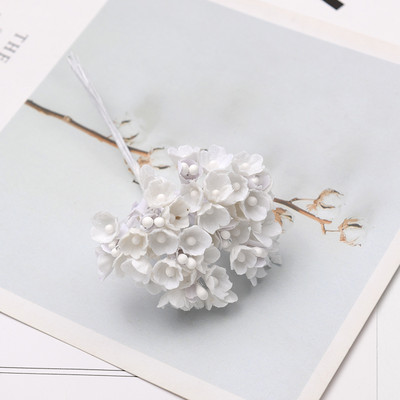 1 csomó\8db Mini papír rózsa hamis virág csokor esküvői dekoráció művirág barkácsolás Scrapbooking koszorú virágok