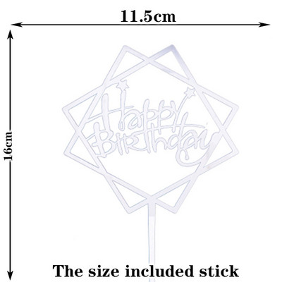 Topper creativ acrilic pentru tort Topper pentru tort La mulți ani, pentru baby Shower, pentru cupcake, pentru copii, cadouri și favoruri, decorațiuni pentru tort