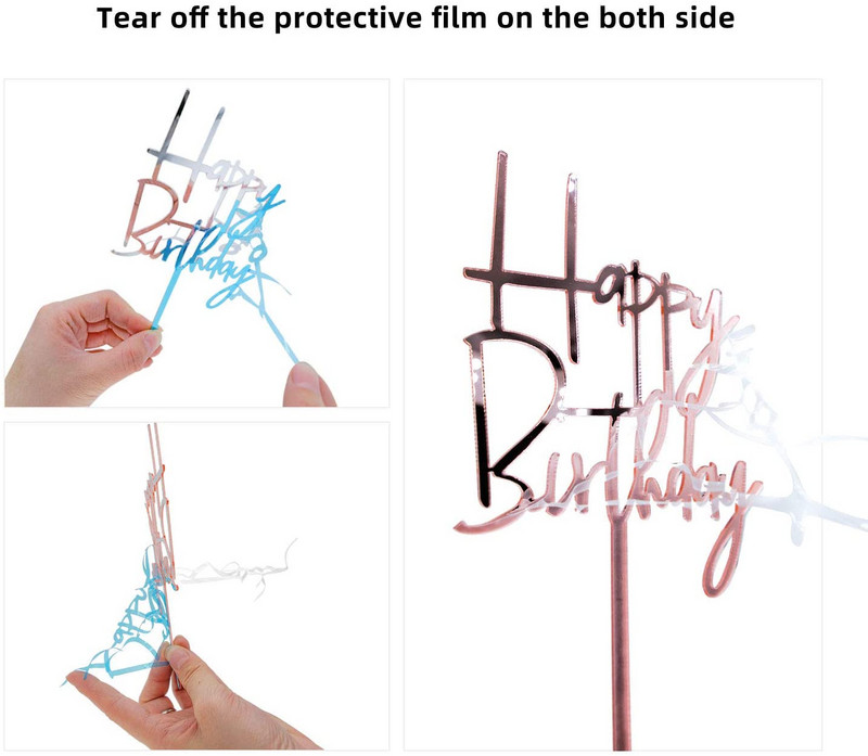 Topper creativ acrilic pentru tort Topper pentru tort La mulți ani, pentru baby Shower, pentru cupcake, pentru copii, cadouri și favoruri, decorațiuni pentru tort