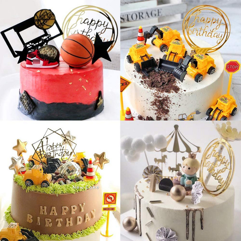 Topper creativ acrilic pentru tort Topper pentru tort La mulți ani, pentru baby Shower, pentru cupcake, pentru copii, cadouri și favoruri, decorațiuni pentru tort