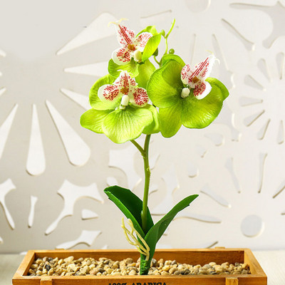 Real Touch Mini kis orchidea művirág ág Hamis cserepes növények Esküvői kellékek Party Otthon Karácsonyi dekoráció Asztali kijelző
