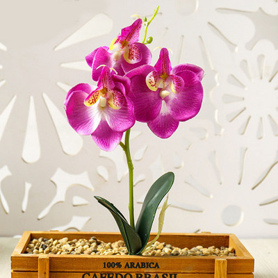 Real Touch Mini kis orchidea művirág ág Hamis cserepes növények Esküvői kellékek Party Otthon Karácsonyi dekoráció Asztali kijelző