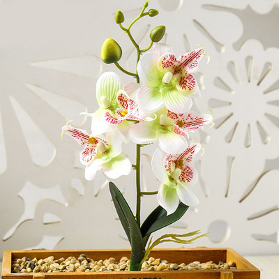Real Touch Mini kis orchidea művirág ág Hamis cserepes növények Esküvői kellékek Party Otthon Karácsonyi dekoráció Asztali kijelző