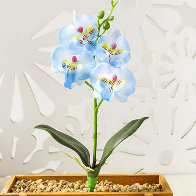 Real Touch Mini kis orchidea művirág ág Hamis cserepes növények Esküvői kellékek Party Otthon Karácsonyi dekoráció Asztali kijelző