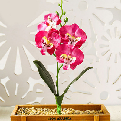 Real Touch Mini kis orchidea művirág ág Hamis cserepes növények Esküvői kellékek Party Otthon Karácsonyi dekoráció Asztali kijelző