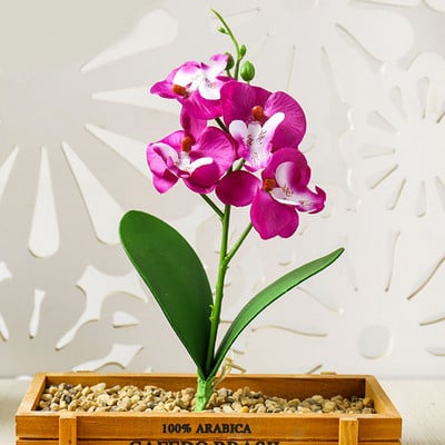 Real Touch Mini kis orchidea művirág ág Hamis cserepes növények Esküvői kellékek Party Otthon Karácsonyi dekoráció Asztali kijelző
