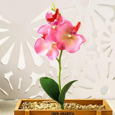 Real Touch Mini kis orchidea művirág ág Hamis cserepes növények Esküvői kellékek Party Otthon Karácsonyi dekoráció Asztali kijelző