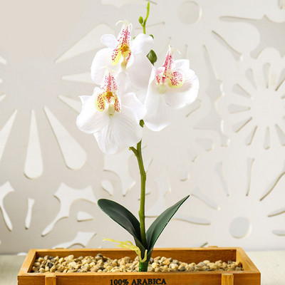 Real Touch Mini kis orchidea művirág ág Hamis cserepes növények Esküvői kellékek Party Otthon Karácsonyi dekoráció Asztali kijelző