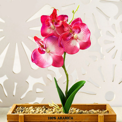 Real Touch Mini kis orchidea művirág ág Hamis cserepes növények Esküvői kellékek Party Otthon Karácsonyi dekoráció Asztali kijelző