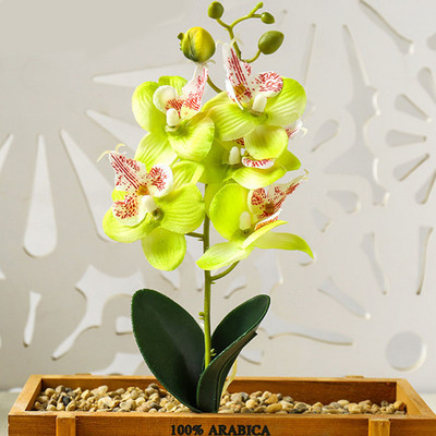 Real Touch Mini kis orchidea művirág ág Hamis cserepes növények Esküvői kellékek Party Otthon Karácsonyi dekoráció Asztali kijelző