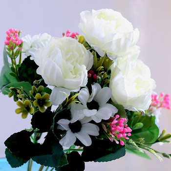 30 см висококачествени цветя от божур Копринен изкуствен букет Babybreaths Аксесоари Направи си сам малки фалшиви цветя от маргаритки Сватбен домашен декор