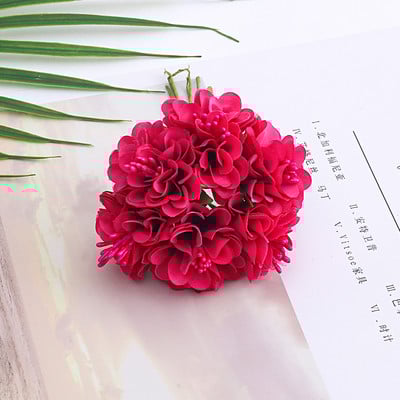 6 buc Stămine de mătase Buchet de flori artificiale Decorare pentru petrecerea de nuntă DIY Coroană lucrată manual Cadou Scrapbooking Artizanat Flori false