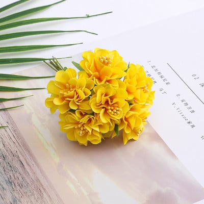 6 buc Stămine de mătase Buchet de flori artificiale Decorare pentru petrecerea de nuntă DIY Coroană lucrată manual Cadou Scrapbooking Artizanat Flori false